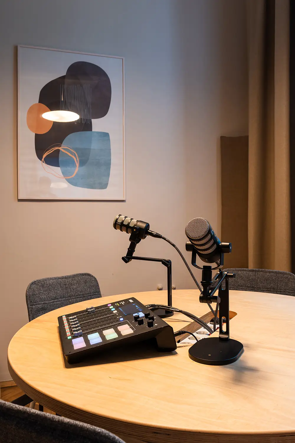 Recording podcast at Yolk's podcast studio in Kraków